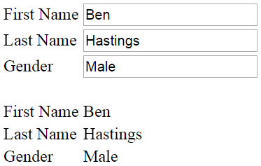 Two way binding example with complex object