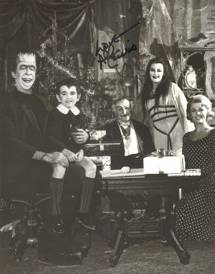 AL Grandpa Munster LEWIS signed this cool MUNSTERS CHRISTMAS photo for me 