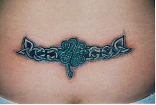 Four Leaf Clover Tattoo with Celtic Design