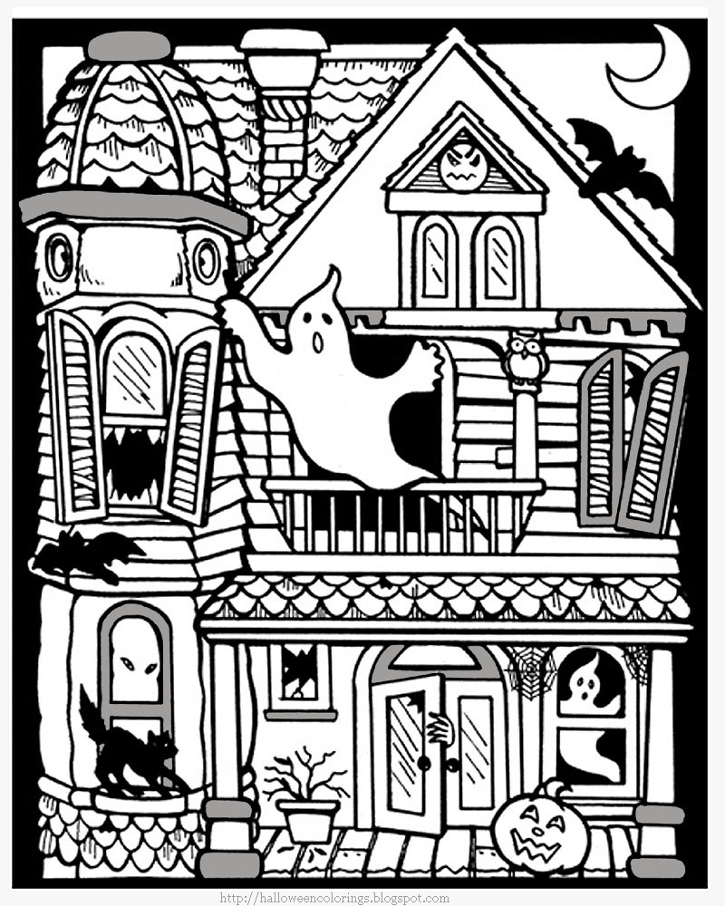 haunted mansion halloween colorings