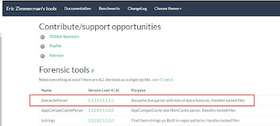 AmcacheParser Forensic tools