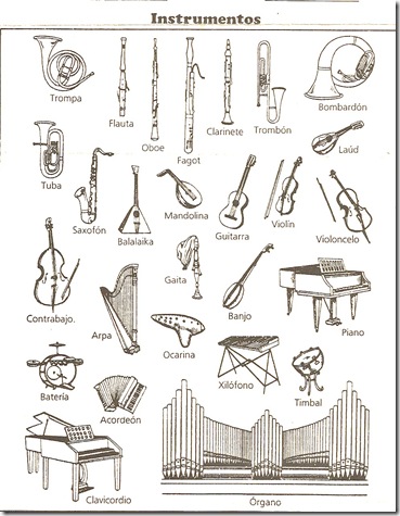 Muscial instruments coloring pages