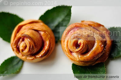 Rosas de ricotta con frambuesa y aroma de rosas