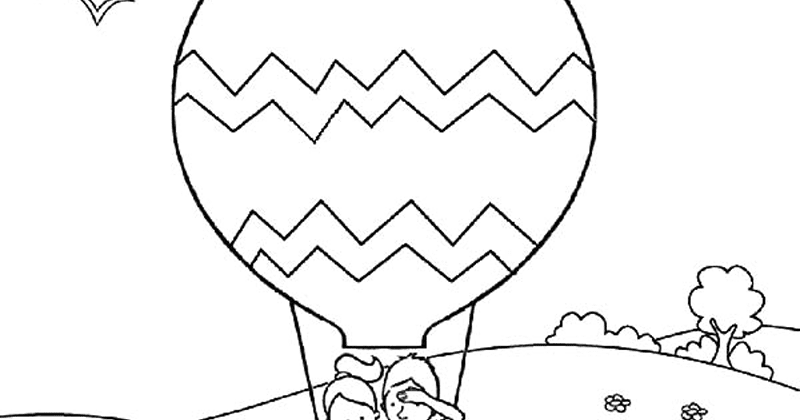  Gambar  Mewarnai  Balon Udara Untuk  Anak  PAUD dan TK