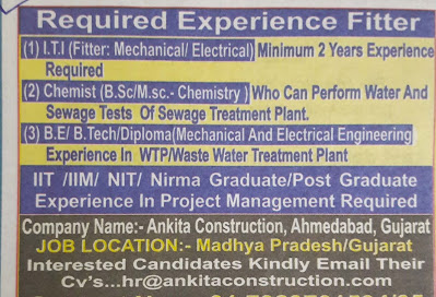 Fitter, Chemist, Mechanical & Electrical Engineers