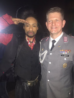 Denrele living it up with the german ambassador