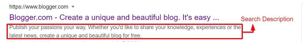 search description example blogger search description example