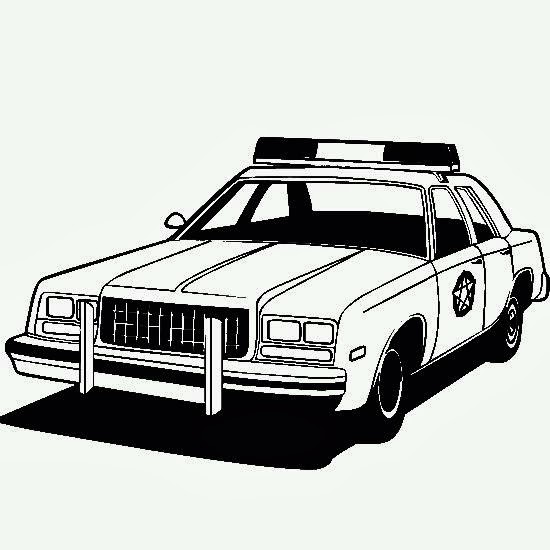 Desenhos para Pintar Carros de Policia para Colorir