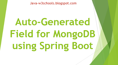 Auto-Generated Field for MongoDB using Spring Boot