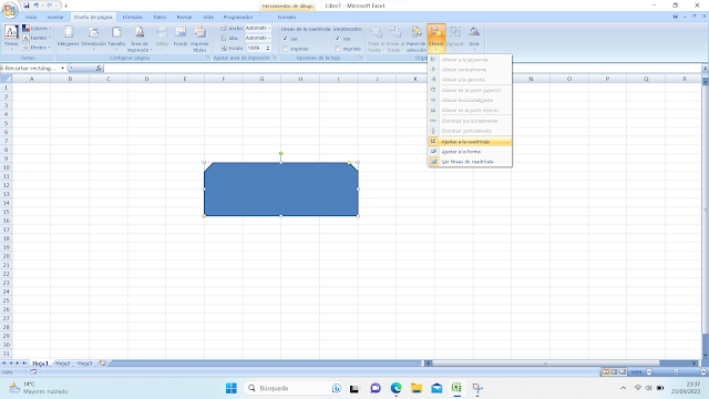 Ajustar forma a la cuadrícula en Excel