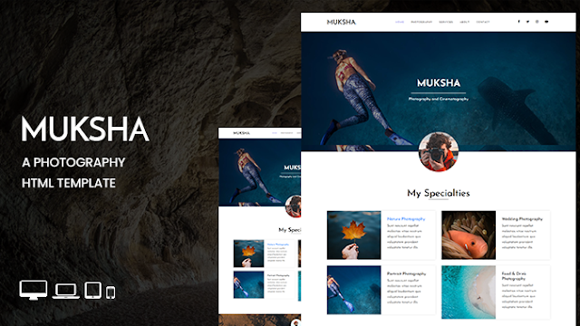 Muksha Free Photography HTML Template 2021