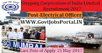 Shipping Corporation of India Limited Recruitment 2017– Electrical Officer