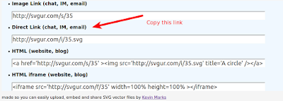 Direct Link of the SVG file uploaded and to be used