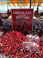 cherries, san francisco, fisherman's wharf, fresh food, fruits, cherries, cherry, chocolate, dipping, chocolate dip, mayugirl, food, fashion blogger food blogger