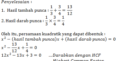 Add Math dan Anda !!: Pembentukan Persamaan Kuadratik