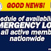 Availability Schedule of GSIS Emergency Loan