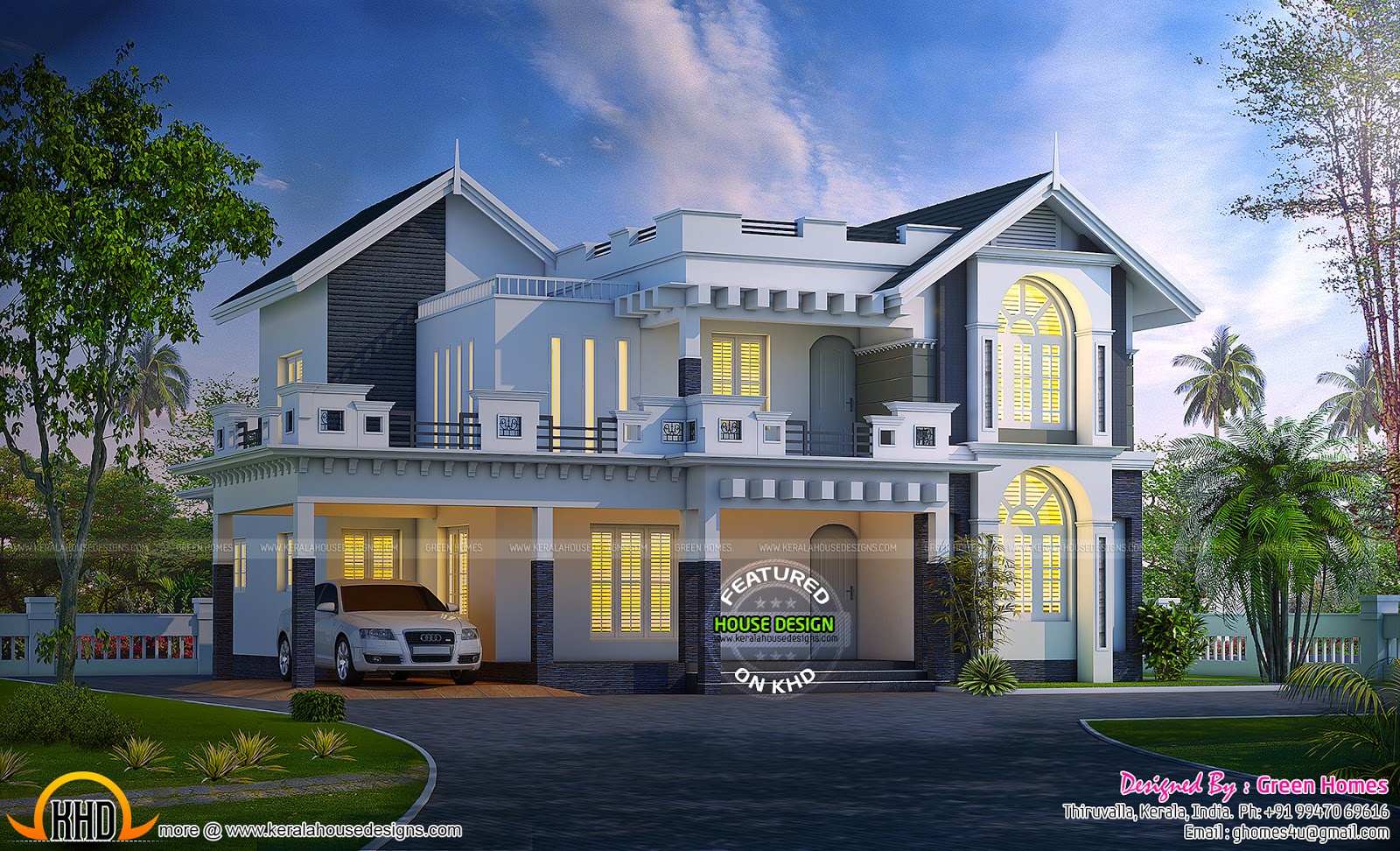 Awesome western model  house  plan  Kerala home  design and 