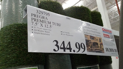 Pregra Fescue Premium Turf measures 7.5 ft by 12.5 ft at Costco