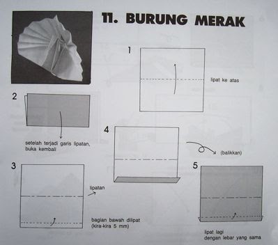 Cara membuat burung  merak  dari  kertas origami