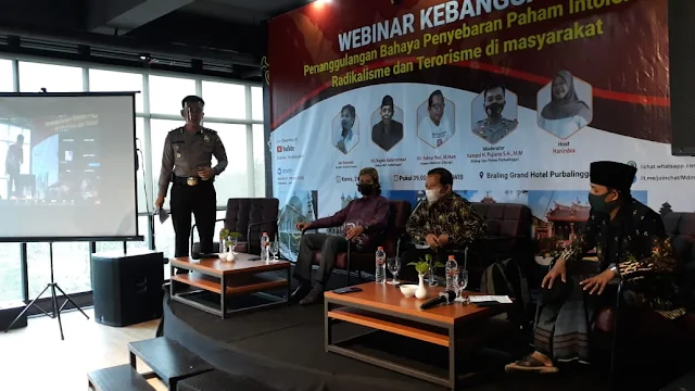 Polres Purbalingga menggelar webinar kebangsaan, Membentengi Generasi Muda Terhindar Paham Radikal