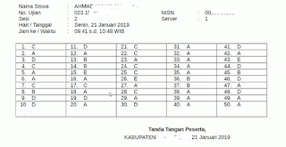 Cara Mencetak Lembar Jawab UAMBNBK Siswa 