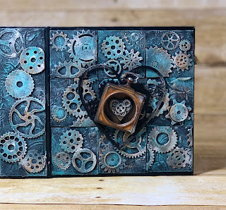 Steampunk Tiles Heart Locket Album by Jason Duigou of Duigou Designs