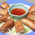 Thai Popular Snacks Spring Rolls and Fish Crackers 