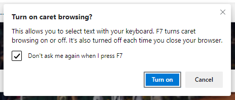 caret browsing.
