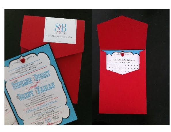 so it begins tiffany blue and red wedding invitation