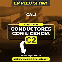 Oferta de Trabajo y Empleo en Cali como Conductores con Licencia C2 