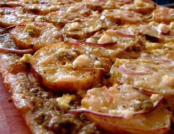 Potato Pesto Pizza - Hot Starch-on-Starch Action!