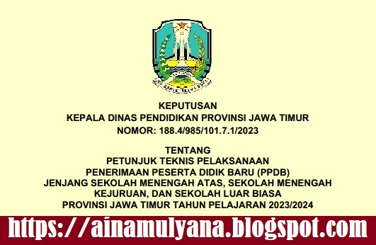 Juknis PPDB SMA SMK SLB Provinsi Jawa Timur Tahun Pelajaran 2023/2024