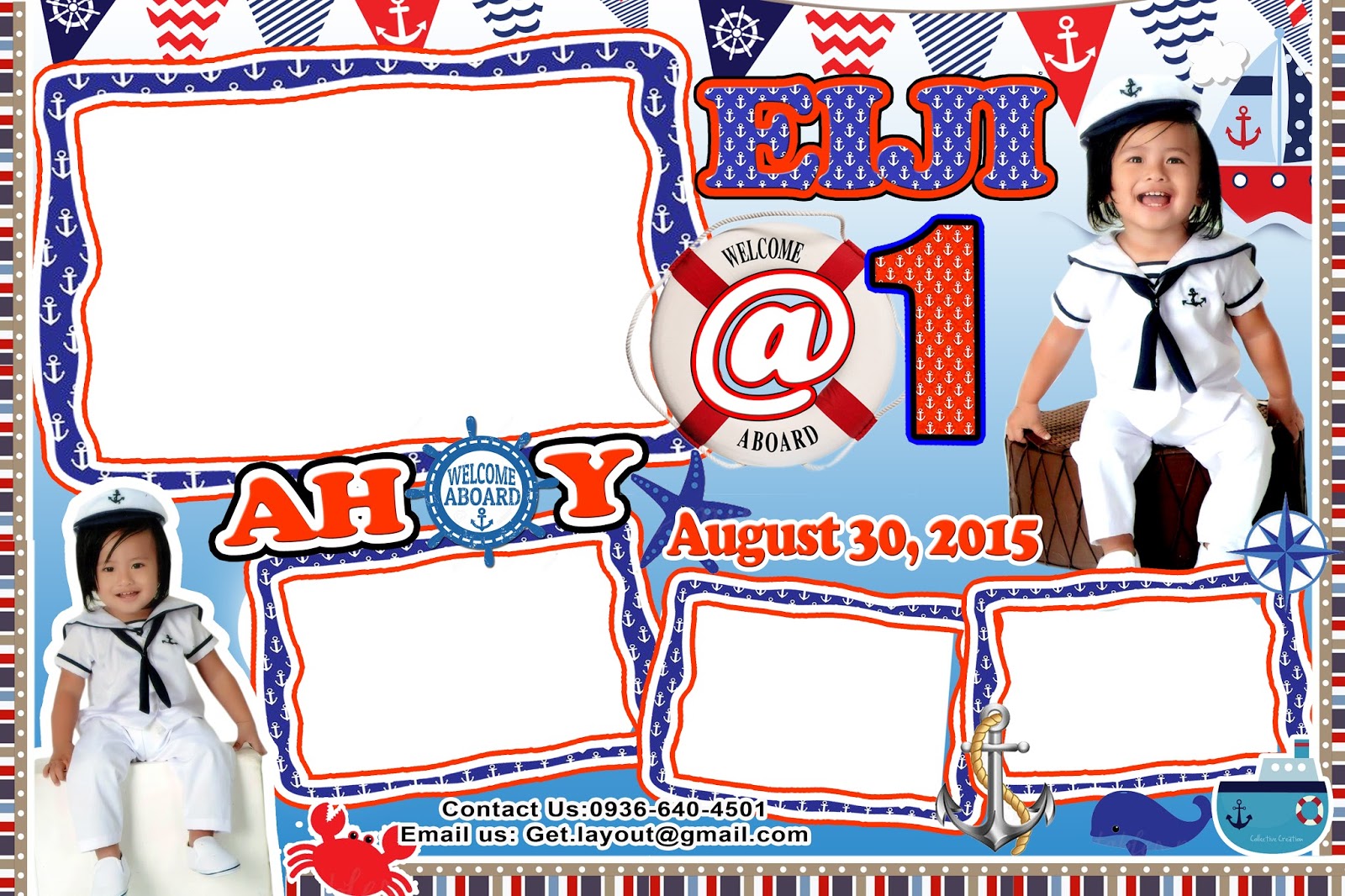Maritime Photo Booth Template For 1st Birthday Get Layout