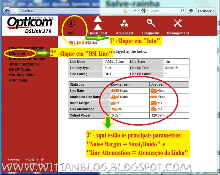 Configurando e roteando o modem roteador OPTICOM DSLink 279 para conectar automaticamente na internet VELOX - 3 - witian blog