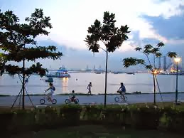 Cycling with family  at West Coast Park