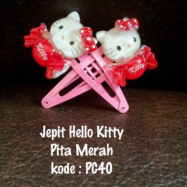 Jepitan Hello Kitty Murah  Grosir Ecer Pita Merah