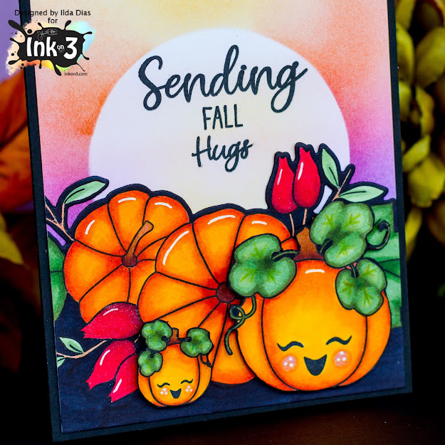 Fall Hugs, Pumpkin Patch Card, Ink On 3, Stamps, Autumn, Atelier Inks, Ink Blending, Card Making, Stamping, Die Cutting, handmade card, ilovedoingallthingscrafty, Stamps, how to, Fall friendship card, 