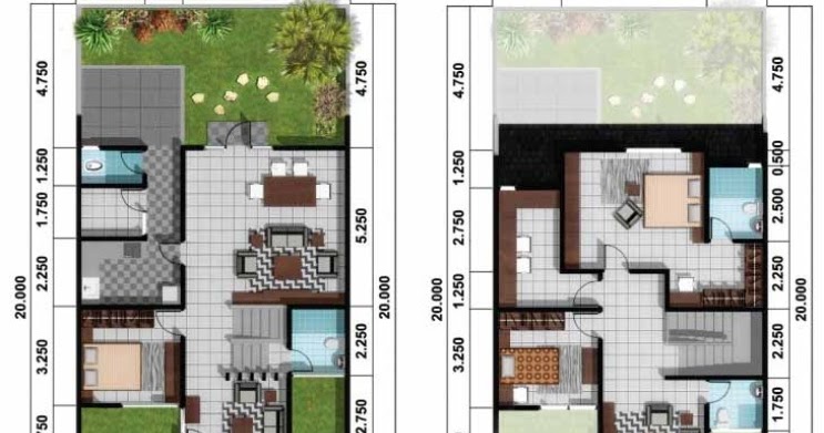 denah rumah minimalis 2 lantai  atau  rumah tingkat desain  