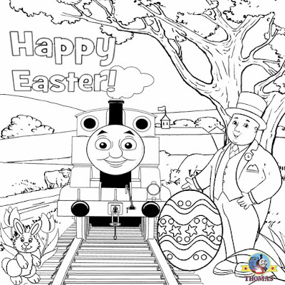 Fat Controller Thomas the train coloring tank engine cute picture to color worksheets for youngsters