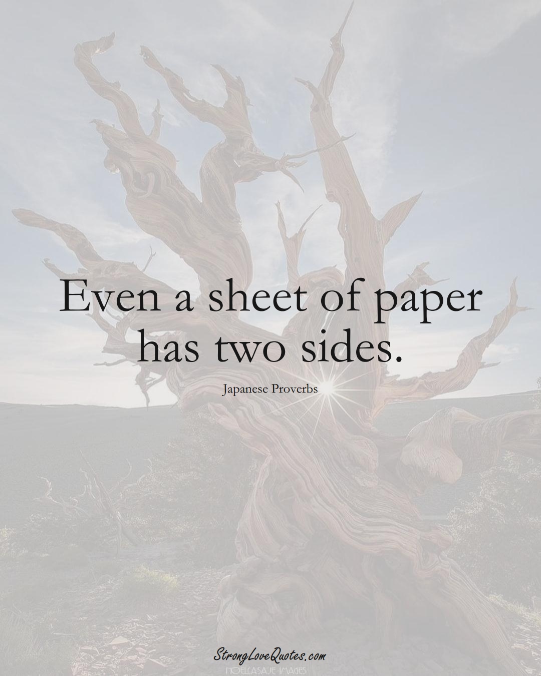 Even a sheet of paper has two sides. (Japanese Sayings);  #AsianSayings