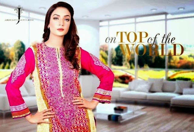 Stylish Kurti Designs With Churidar Pajama For This Eid By Jubilee Mills From 2014