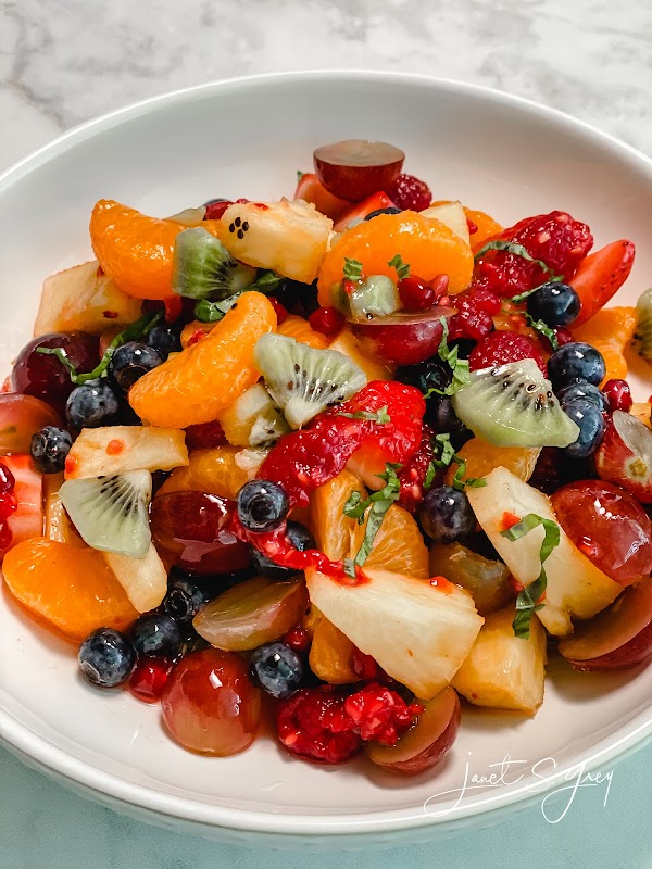 Fruit Salad with Honey Lime Dressing