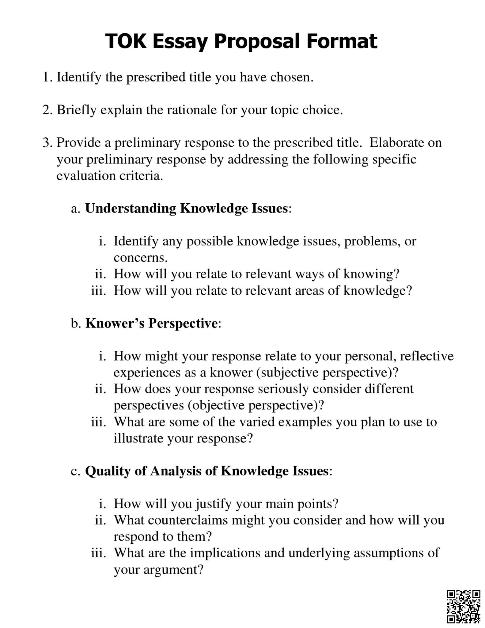 How to Write a Proposal Essay Example