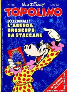 Topolino 1363 - 10 Gennaio 1982 | ISSN 1120-611X | CBR 215 dpi | Settimanale | Fumetti Classici | Universo Disney
Numero volumi : IN CORSO
Topolino apparve in Italia il 30 marzo 1930, quando sul n.13 del settimanale torinese Illustrazione del Popolo, diretto da Lorenzo Gigli, fu pubblicata la prima striscia disegnata da Ub Iwerks e intitolata Le avventure di Topolino nella giungla. Due anni dopo si ha il primo libro illustrato italiano con le sue immagini: Sua Altezza Reale il Principe Codarello e, poco più tardi, il 31 dicembre 1932, esce il primo numero di Topolino in formato giornale, edito da Nerbini.
Sulla falsariga del celebre Corriere dei Piccoli, anche Topolino si presentava ai lettori con periodicità settimanale e si apriva con una breve storia in cui le didascalie sono scritte in rima e realizzata da Giove Toppi, che divenne quindi il primo autore Disney italiano. Sul settimanale della Nerbini, comunque, trovano spazio soprattutto le strisce e le tavole realizzate da Floyd Gottfredson. In queste storie vengono anche introdotte delle didascalie in rima, scritte dal primo direttore della rivista, Paolo Lorenzini (detto Collodi Nipote in quanto nipote di Carlo Collodi), e viene anche assegnato il nome definitivo alla spalla di Topolino, ovvero quel Pippo un po' lunatico e un po' svampito che sui libri della Salani veniva ancora chiamato Medoro.
Nerbini non si era assicurato correttamente i diritti di pubblicazione: quando aveva varato la sua rivista, infatti, si era rivolto al Consorzio Cinematografico E.I.A., il distributore dei cortometraggi di Topolino, quando in realtà i diritti per le riviste erano stati dati in mano al giornalista Guglielmo Emanuel dallo stesso Disney. Per cui, per un paio di numeri, la testata passò da Topolino a Topo Lino, per poi riprendere la nota testata con il n.7. Il Topolino Giornale era formato da otto pagine e non conteneva solo storie a fumetti Disney ma anche storie non-Disney che anzi erano di solito la maggioranza delle storie presenti in un numero.
Il numero 137 del Topolino Giornale, dell'11 agosto 1935, segna il passaggio di consegne da Nerbini alla Mondadori. Il fascismo, tuttavia, causò dei problemi al giornale. Dal 1938, il Min.Cul.Pop. (Ministero della Cultura Popolare) impone alla stampa di non editare più i protagonisti del fumetto popolare americano. Il solo Topolino è risparmiato, e così il suo logo e il suo personaggio possono continuare ad esistere nelle edicole italiane, ma in piena seconda guerra mondiale, a partire dal n.476 del 27 gennaio 1942, anche il settimanale è costretto a cedere alle restrizioni. Lo sostituisce Tuffolino, un ragazzetto dalle medesime caratteristiche fisiche, disegnato dal grande illustratore Pierlorenzo De Vita. Con la fine del fascismo, le avventure di Topolino poterono di nuovo essere pubblicate.
Alla fine degli anni quaranta, però, i giornali a fumetti che pubblicavano storie a puntate di non più di due tavole ad episodio erano irrimediabilmente in crisi, e così lo stesso Topolino, le cui vendite erano di gran lunga calate rispetto al periodo d'oro. Mondadori, però, non poteva rinunciare alla rivista da edicola per non perdere i ricchi diritti delle pubblicazioni da libreria, così decise un doloroso ma necessario cambio di formato e periodicità. Nel 1949 nasce così il periodico a fumetti Topolino formato libretto, all'inizio con cadenza mensile, quindi quindicinale e, infine, settimanale, fino a giungere a oggi al suo sessantesimo anniversario e con oltre 3000 numeri usciti, ricchi di storie tra le più famose, con autori da Carl Barks a Romano Scarpa, da Floyd Gottfredson a Giovan Battista Carpi e così via.