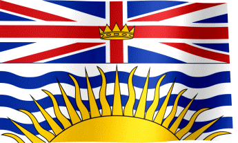 The waving flag of British Columbia (Animated GIF)