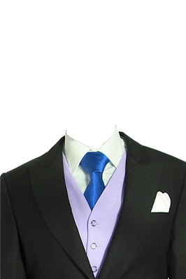 plantilla de traje color negro con corbata azul