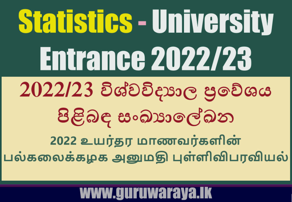 Statistics - University Entrance 2022/23