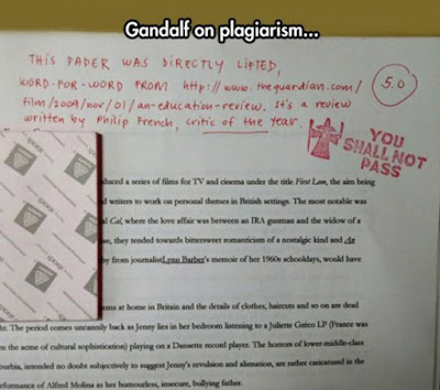 Gandalf 'you shall not pass' stamp on research paper