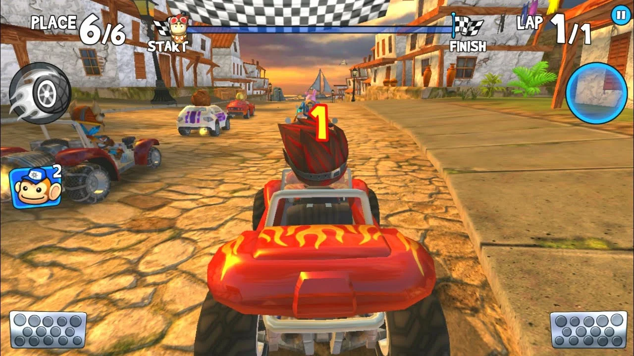 تنزيل لعبة سباق الدراجات والسيارات للاطفال Beach Buggy Racing لنظام الاندرويد APK