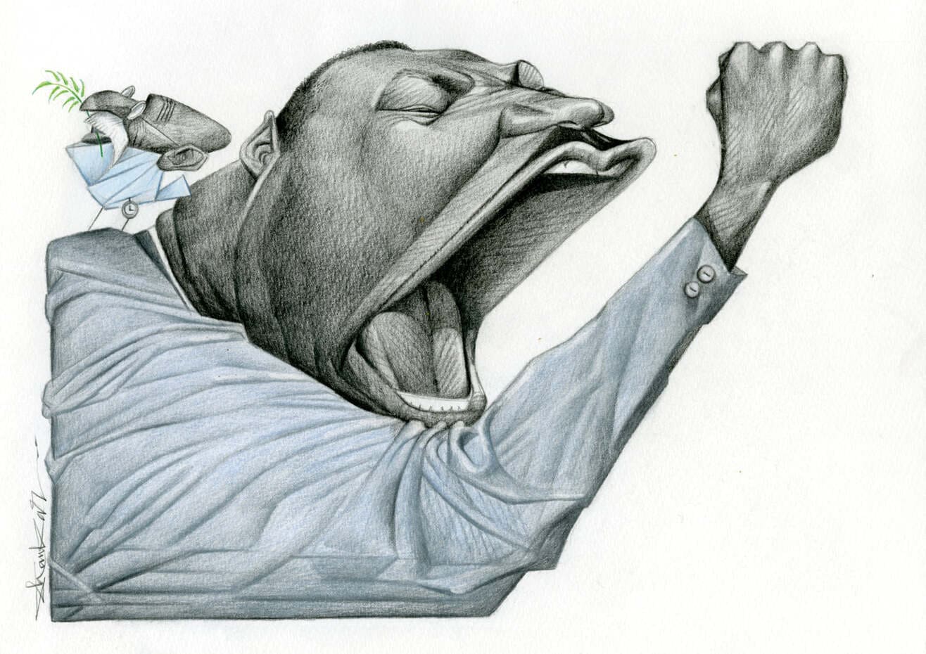 Egypt Cartoon .. Special Caricature Martin Luther King Prize .. 1st prize: Shankar Pamarthy, India